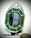 1:16 Dollhouse miniature Venetian classic large beveled green wall mirror - Lundby scale