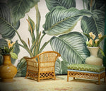 1:12 Dollhouse miniature cane rattan armchair and stool tropical green
