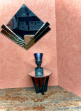 1:6 Dollhouse miniature Art Deco silver/bronze large beveled wall mirror