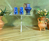 1:6 Dollhouse miniature modern beveled glass effect side table