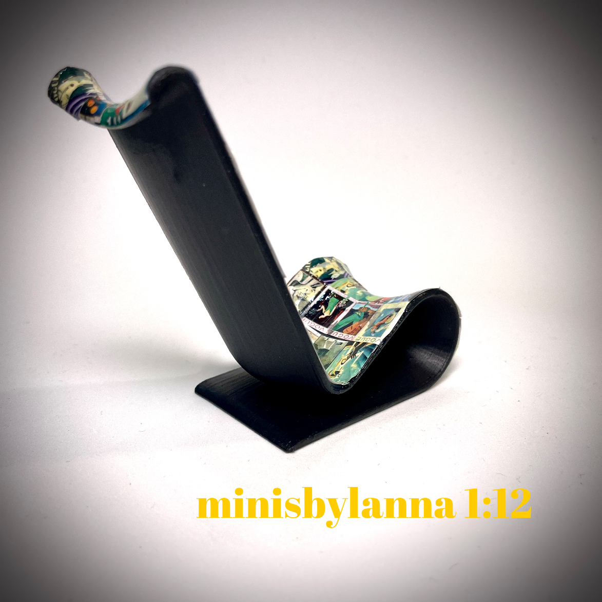 1:12 Dollhouse miniature decoupaged modern chaise lounge - various models