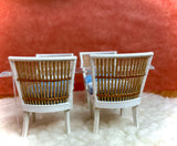 1:12 Dollhouse miniature white dinning room set - Table and 4 chairs