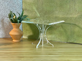 1:6 Dollhouse miniature modern beveled glass effect side table