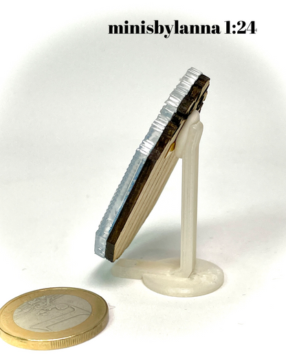 1:24 Dollhouse miniature Venetian classic large beveled blue wall mirror - Half scale