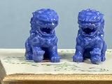 1:16 Dollhouse miniature Chinese guardian lions sculptures pair - Lundby scale