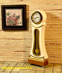 1:12 Dollhouse miniature Swedish Mora Dalarna longcase working clock White