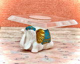 1:12 Dollhouse miniature elephant sitting side table like porcelain glass effect top