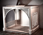 1:12 Dollhouse roombox Gazebo Diorama Art Box with moving pergolas roof cover - Basic