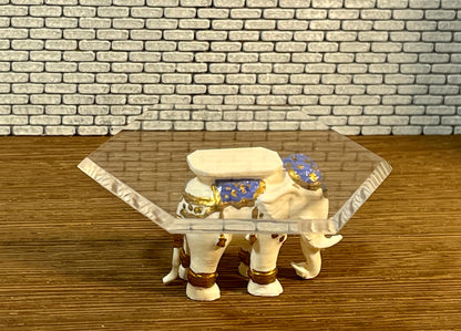 1:16 Dollhouse elephant coffee table like porcelain glass effect top - Lundby
