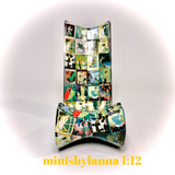 1:12 Dollhouse miniature decoupaged modern chaise lounge Green Vogue