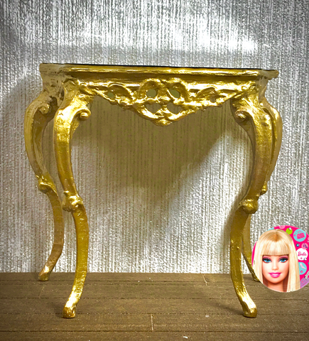 1:6 Dollhouse miniature Victorian gold console table