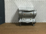 1:12 Dollhouse miniature modern silvered small chest of drawers top mirrored