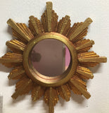 1:12 Dollhouse miniature vintage wall mirror sunburst/starburst golden frame