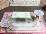 1:12 Dollhouse miniature classic side table pair and coffee table set
