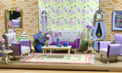 1:12 Dollhouse miniature classic side table pair and coffee table set