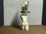 1:12 Dollhouse miniature callas flowers pot on woman's sculpture - White