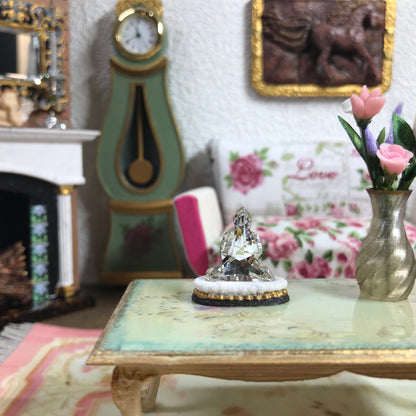 1:12 Dollhouse miniature Swarovski crystal Buddha sculpture