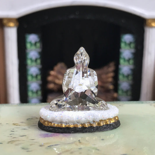 1:12 Dollhouse miniature Swarovski crystal Buddha sculpture