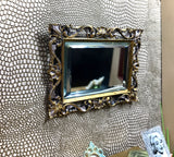 1:12 Dollhouse miniature real beveled glass wall mirror on a classic frame