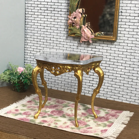 1:16 Dollhouse miniature Victorian gold console table - Lundby scale