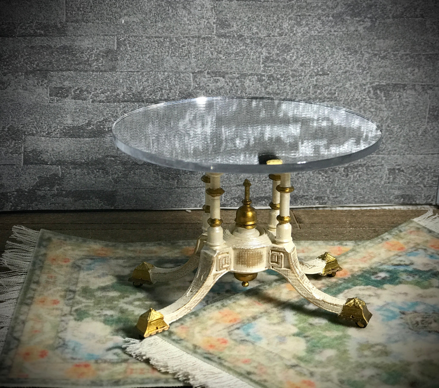 1:6 Dollhouse miniature Victorian side table top mirror