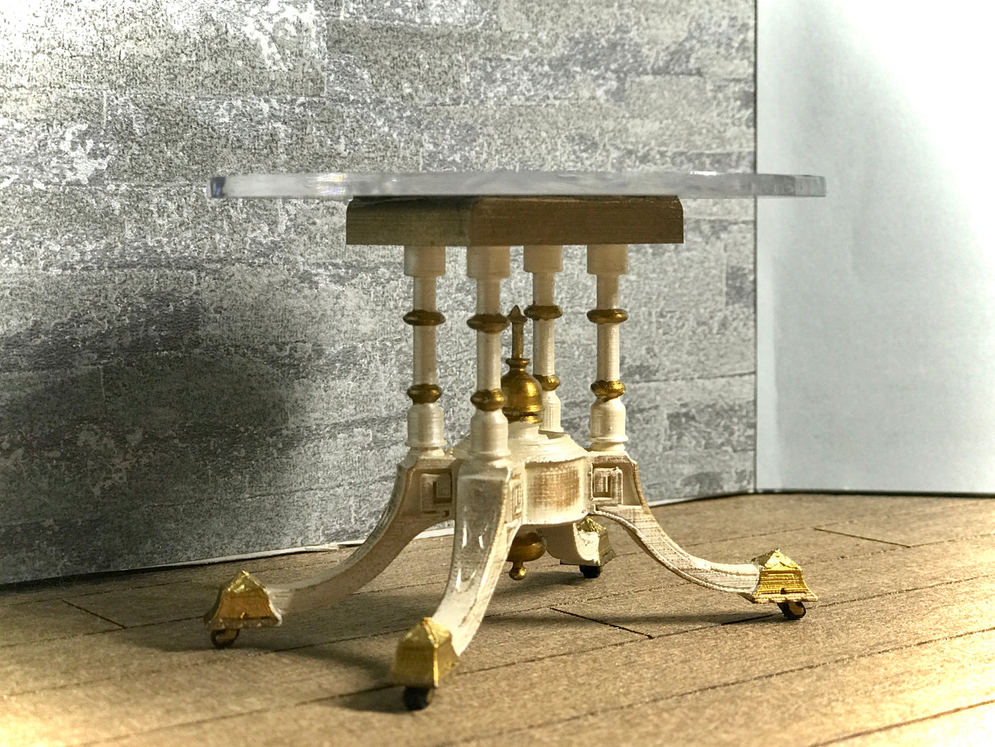 1:6 Dollhouse miniature Victorian side table top mirror