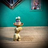 1:12 Dollhouse miniature callas flowers pot on woman's sculpture - Golden