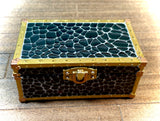 1:12 Dollhouse miniature hand painted travel luggage trunk chest - Black