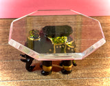 1:12 Dollhouse miniature black elephant coffee table like porcelain glass top