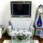 1:12 Dollhouse miniature sofa Blue Roses