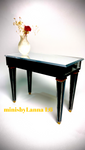 1:6 Dollhouse miniature engraved mirrored console table