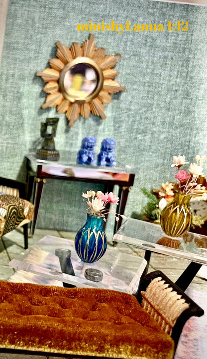 1:12 Dollhouse miniature Art DECO mirrored console table