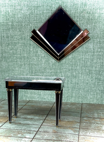 1:12 Dollhouse miniature Art DECO mirrored console table