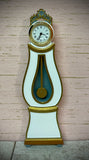1:12 Dollhouse miniature Swedish Mora longcase working clock White