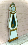 1:12 Dollhouse miniature Swedish Mora longcase working clock White