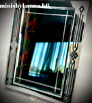 1:6 Dollhouse miniature modern large engraved beveled wall mirror